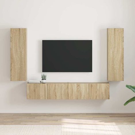 Mueble de TV Montado en la Pared 2 pcs 30 x 31 x 100 cm