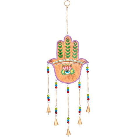 Mobile decorativo da appendere alla casa, Mano di Fatima, amuleto di protezione e buona fortuna, decorazione in stile indiano
