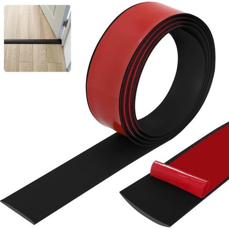 Übergangsprofil schwarz 4 cm x 2 m wasserfest selbstklebend Vinyl-Übergangsprofil Bodenleiste für Vinyl-Übergangsböden flexibles Eckprofil (1/5)