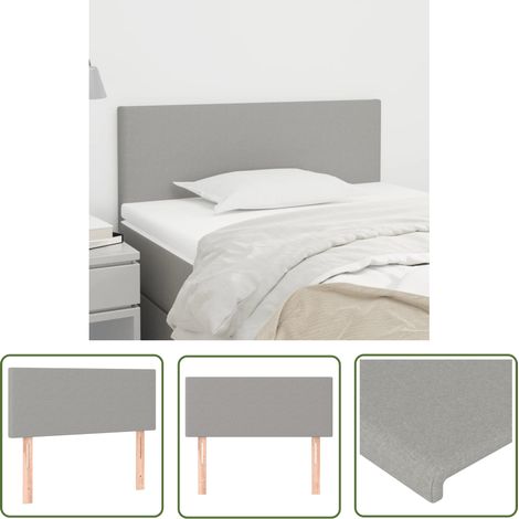 The Living Store Tête de lit Gris clair 90x5x78/88 cm Tissu - Tête De Lit - Têtière De Lit - Literie - Meuble De Chambre - Décoration Chambre (1/5)