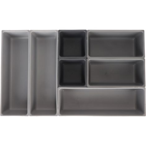 Tiroir organisateur pour couverts en plastique robuste, grande capacité multifonction, rangement pour couteaux, fourchettes et cuillères (1/5)