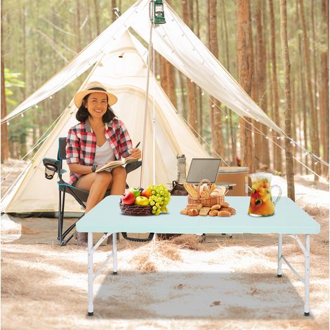 table repas pliante réglable 125 cm bleue HAVRYA (1/3)