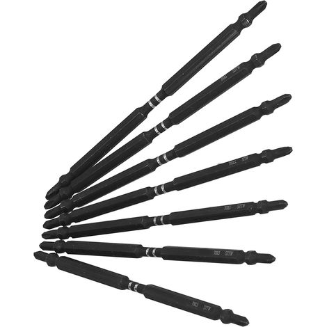 Kit de 10 embouts de tournevis magnétiques cruciformes à double extrémité, tige hexagonale 1/4 po PH2 (1/5)