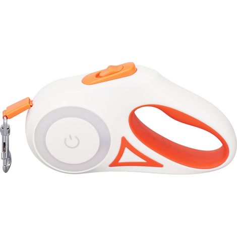 Einziehbare Hundeleine mit hellem LED-Licht, Einhandbremse, Pausenverriegelung, verwicklungsfrei, robuste Leine Typ 3. (1/5)
