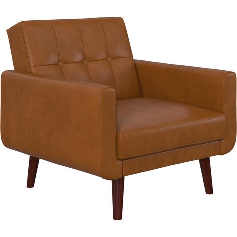 NolaChaise d'appoint en simili cuir Camel (1/5)