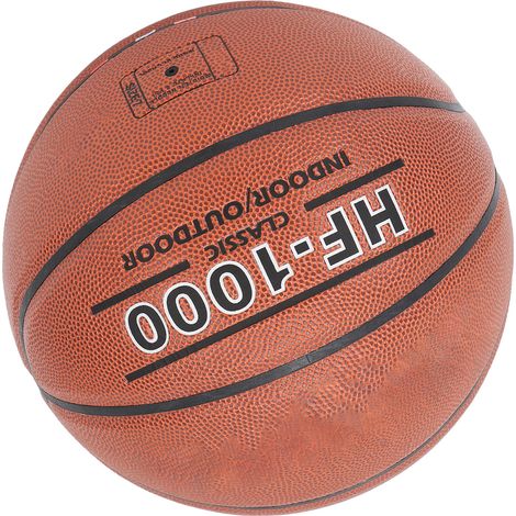 Ballon de basket intérieur/extérieur en PU, taille 7, résistant aux chocs, prise en main confortable, pour adultes, entraînement et compétition, marron (1/5)
