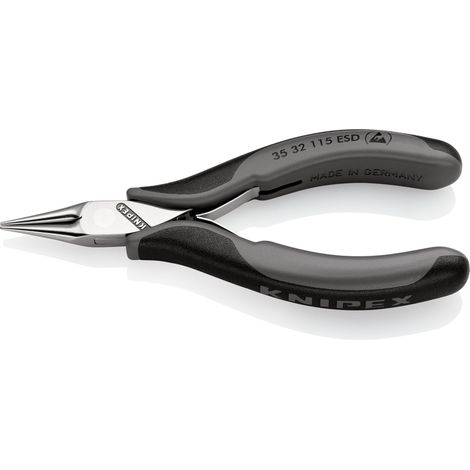 KNIPEX 35 32 115 ESD Alicate de montaje para electrónica ESD con articulación machihembrada con mangos multicomponentes 115 mm