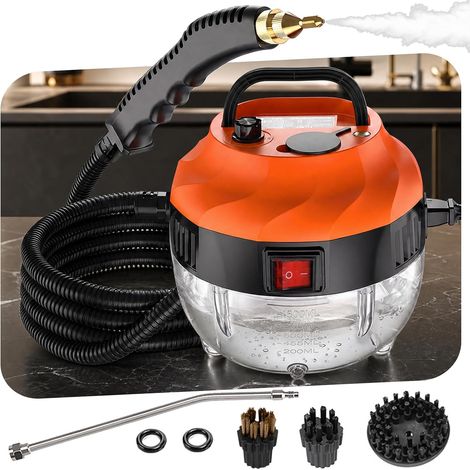Nettoyeur Vapeur 3 Bar 105℃ 1500W, 6 Vitesses Portable Cuisine Bain Voiture Chauffe 15 s, cuve 1-1,3L, 3 brosses. Élimine graisse, calcaire, bactéries sans chimie. Idéal cuisine, salle de bain, voitu (1/5)