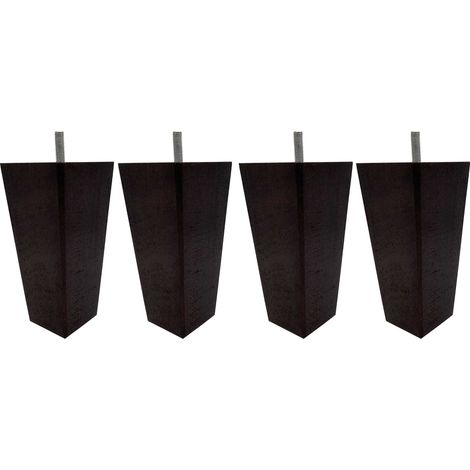 4 pieds fuseau tronqué bois wengué 15 cm