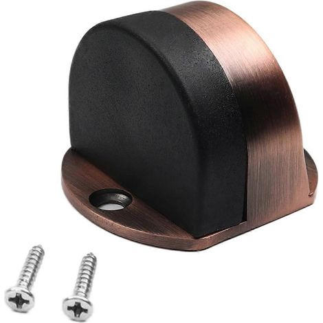 Butée de porte de sol en acier inoxydable robuste couleur cuivre avec amortisseur en caoutchouc pour bureau à domicile (1/5)