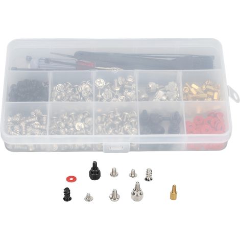 Kit de nettoyage et d'entretien pour ordinateur (362 pièces) : vis, serre-câbles, tournevis, rondelles, brosse.