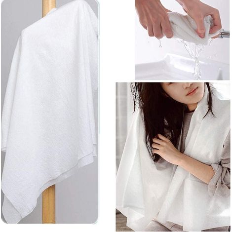 Lot de 5 grandes serviettes, 100% coton pressé. (1/5)
