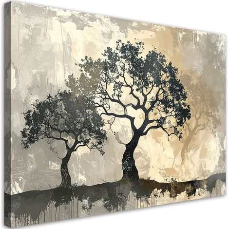 Wandbild Grunge Bäume in Beige mit Farbeffekt 45x30 (1/5)