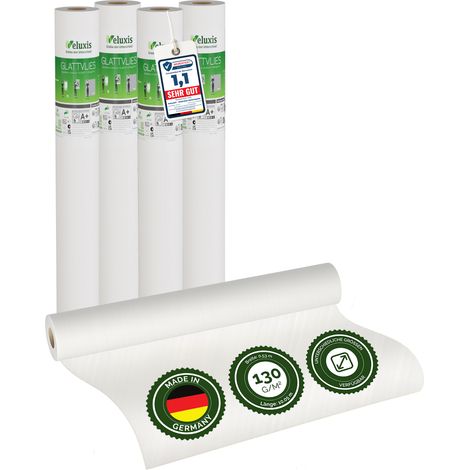 Vliestapete Raufasertapete – Raufaser, 10,05 m x 0,53 m, überstreichbar, atmungsaktiv, Wandtapete Made in Germany – Veluxis