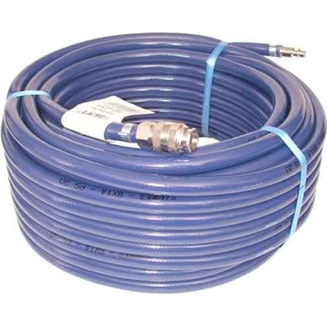 Lacme – Tuyau à air comprimé armé souple – Diamètre intérieur 8 mm – Diamètre extérieur 14 mm – Longueur 25 m – Raccord rapide baïonnette