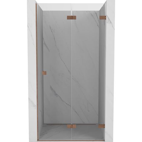 Mexen Lunar-F porte de douche pliante droite 50 cm, transparent, cuivre brossé - 836-050-000-65-00-P (1/5)