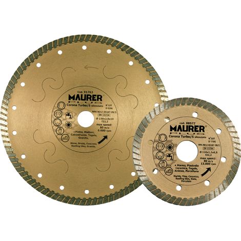 91763 - DISCO DIAMANTATO CORONA TURBO-S 230X2,8X10 MM GRANITO CALCESTRUZZO TEGOLE MATTONI PIETRA - UMIDO SECCO