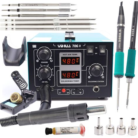 Professionelle 2-in-1 Heißluft-Lötstation + T12 Yihua 706 II System