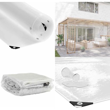 vidaXL Bâche transparente avec œillets 5x8 m PVC (1/5)