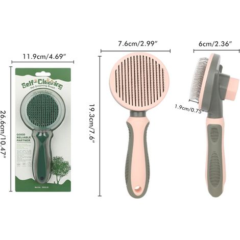 Brosse de nettoyage pour animaux de compagnie, peigne pour démêler et toiletter les chats et les chiens, permettant d'éliminer facilement le sous-poil mort et les nœuds. (1/5)