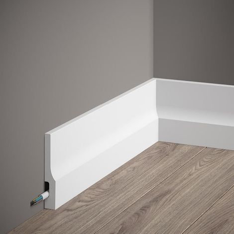 PROVISTON Sockelleiste 16 x 100 x 2000 mm Weiß Fußleiste Mit Kabelkanal Klassisch Hochwertig Robust Langlebig 1 Stück (1/5)