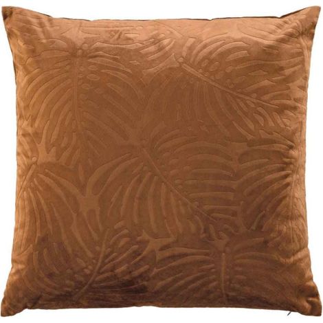Coussin Déco Velours "Analia" 50x50cm Camel (1/4)