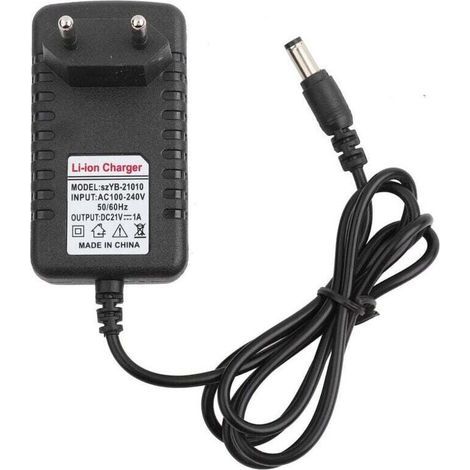 Lithium-Akku-Ladegerät-Adapter, Ersatz-Netzteil-Adapter 100-240V 50HZ/60HZ 21V/1A Dickkupferkern Li-ION-Ladegerät-Adapter (EU-Stecker) (1/3)