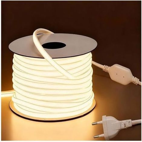 Ruban LED COB 10 m 220V étanche IP65 10W/m blanc chaud (1/5)