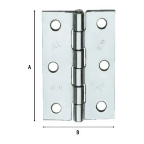 CERNIERA PESANTE ART.838 ACCIAIO INOX  A  mm.87  B  mm. 58