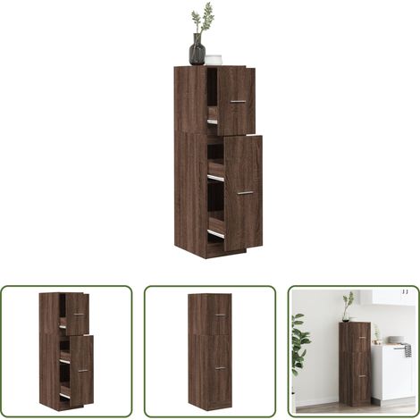 vidaXL Holzwerkstoff - Apothekerschrank Braun Eichen-Optik 30x41x118 cm Holzwerkstoff (1/5)