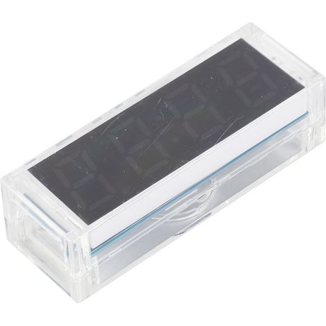 Kit Horloge Numérique LED 4 Chiffres Compact avec Boîtier Transparent, Affichage Heure Date Température et Contrôle Lumineux (1/5)