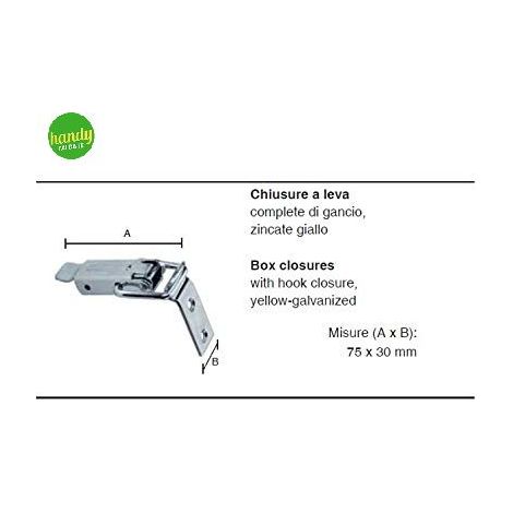 Chiusura a leva 75 x 30 mm. - zincato giallo (1/2)