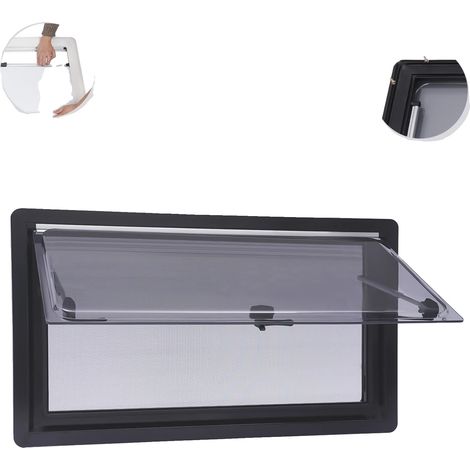 Fenêtre de ventilation, en alliage d'aluminium et ABS, angle d'ouverture maximum de 70 degrés, adaptée aux camping-cars et aux caravanes, régule la température intérieure, design multi-angle (1/5)