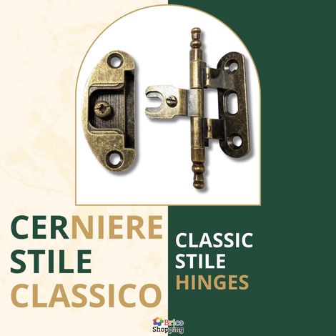 Cerniera Per Armadio Cerniere Per Mobili Speciale Anticata Stile Arte Povera A58 - Colore: Bronzato (1/5)