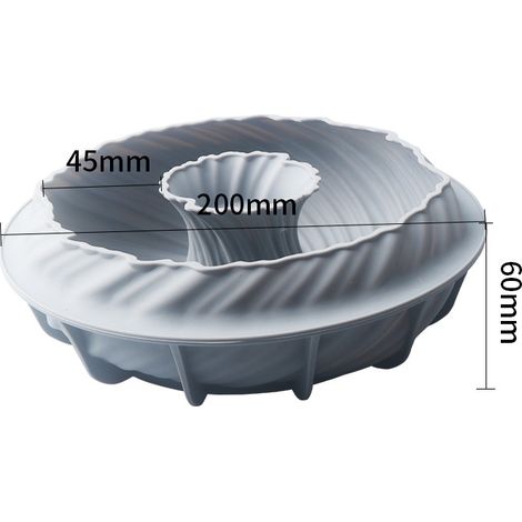 Moule à dessert Turbo en forme de boule grise de 20 cm, moule en silicone pour gâteau. (1/5)