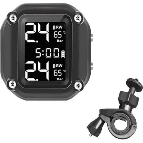Disponible en 1 couleur : Noir Matériau : Plastique Moniteur de pression des pneus M5 pour motos. (1/5)