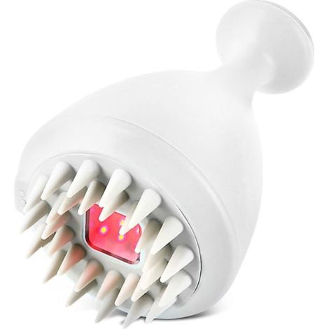 Massageur de tête électrique 5 modes, étanche IPX7, appareil de massage du cuir chevelu, thérapie par lumière rouge 640nm, anti-chute de cheveux, soulage le stress, blanc avec boîte (1/5)