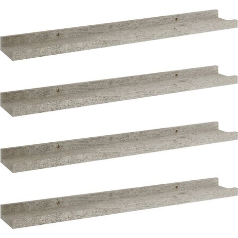 Étagères murales 4 pcs,Étagère flottante Gris béton 60x9x3 cm CFW25964 (1/5)