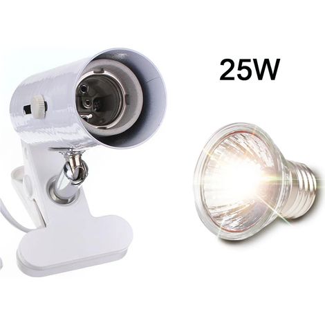 Lampe Pour Reptiles - Support Céramique À Pince - Lampe De Chauffage Et D'Éclairage UV UVA UVB - Pour Tortues Lézards Serpents - Kit Complet ×1
