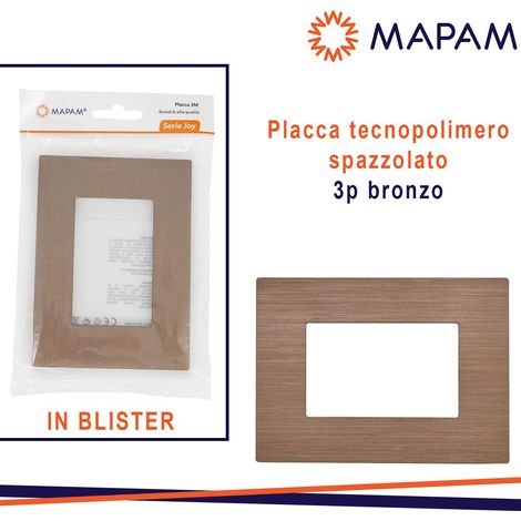 PLACCA TECNOPOLIMERO SPAZZOLATO BRONZO 3P JOY IN BLISTER