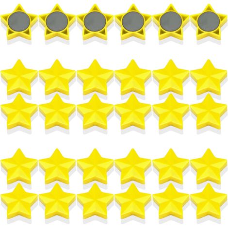 Kühlschrankmagnet, 30 Stück starke Magnete, Magnettafelmagnete, Kühlschrankmagnet, kleiner Whiteboard-Magnet, Mini-Dekorationsmagnete, für Magnettafel, Kalender (Stern, Gelb) (1/5)