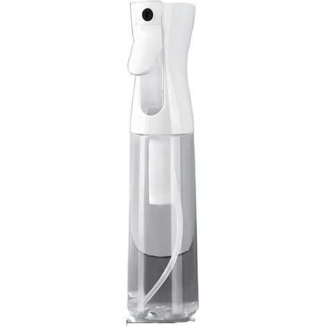 Flacone spray per capelli Lntyq, flacone spray vuoto con nebulizzatore d'acqua continuo, per domare i capelli al mattino, per acconciature, con motivo floreale, 300 ml - Trasparente (1/5)
