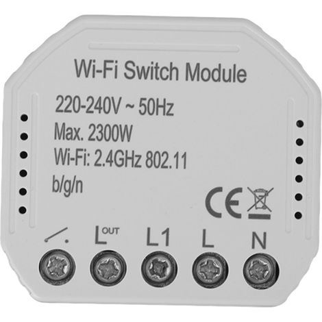 Ortviai Interrupteur intelligent WiFi 220-240 V pour éclairage et appareils, commande via appli Tuya/Smart Life et voix Alexa Google (1/5)