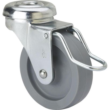 rueda giratora agujero m10 freno varil.602-060-51 poliamix gris eje liso (1/2)
