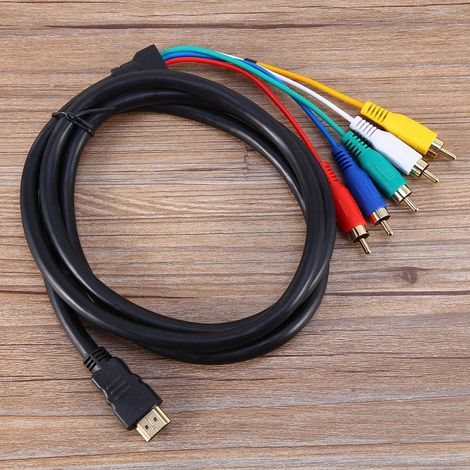 Câble HDMI Mâle Vers RCA AV - Adaptateur Audio Vidéo Composite - Compatible HDMI 1.0 à 1.3 - Résolution 1080P - Longueur 5 M (1/5)