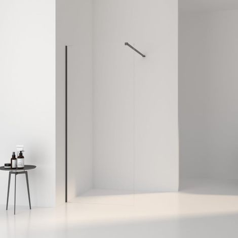 Walk In Duschwand VENLO Gun Metal - Glas 8 mm / 180 cm
