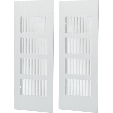 Lüftungsgitter aus silberfarbener Aluminiumlegierung, rechteckig, 80 x 200 mm / 3,14 x 7,87 Zoll, zur Wärmeableitung, für Schränke, Wohnmobile und Camper. (1/5)