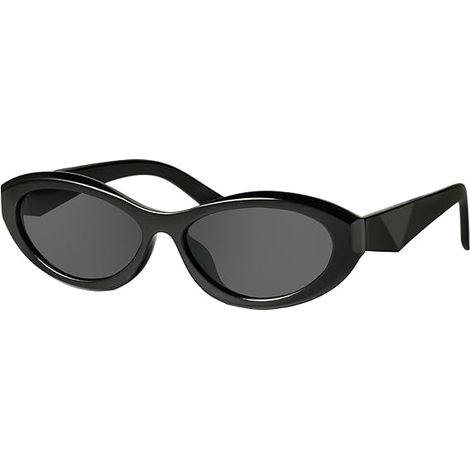Lunettes de soleil ovales rétro pour femmes, style œil de chat vintage années 90, monture fine et étroite MS52372 (1/5)
