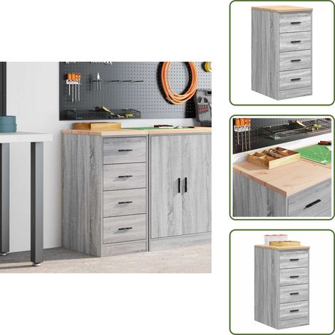 vidaXL Armoire de rangement de garage sonoma gris 40x51x85 cm bois pin (1/5)