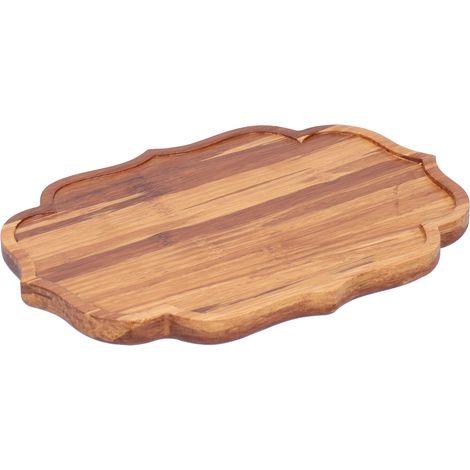Teetablett aus Bambus, japanisches Serviertablett mit Schutzmatte, 19,8 x 13,7 x 1,8 cm (1/5)